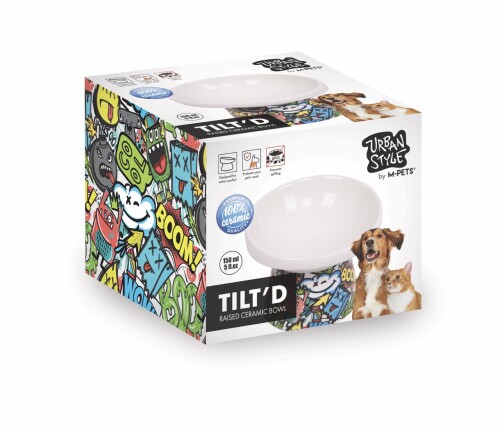 M-Pets Urban Style Tilted Eğimli Seramik Mama Kabı 150 Ml - 1