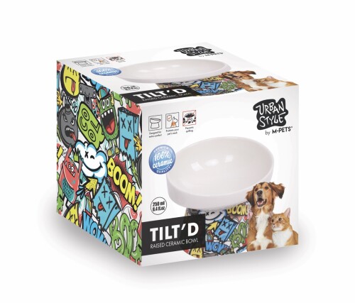M-Pets Urban Style Tilted Eğimli Seramik Mama Kabı 250 Ml - 1