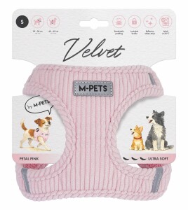M-Pets Velvet Dog Pembe Köpek Göğüs Tasması S - M-Pets