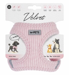 M-Pets Velvet Dog Pembe Köpek Göğüs Tasması Xs - M-Pets