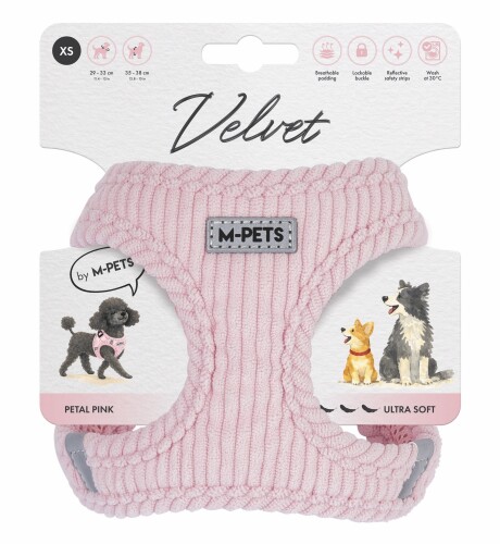 M-Pets Velvet Dog Pembe Köpek Göğüs Tasması Xs - 1