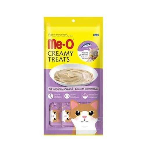Me-O Creamy Deniz Tarağı ve Ton Balıklı Yetişkin Kedi Ödülü 4x15 gr - 1