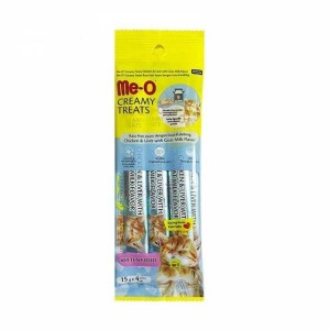 Me-O Creamy Tavuklu Ciğerli ve Keçi Sütlü Yavru Kedi Ödülü 4x15 gr - Me-O
