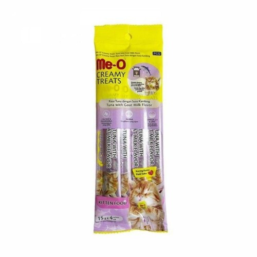Me-O Creamy Ton Balıklı ve Keçi Sütlü Yavru Kedi Ödülü 4x15 gr - 1