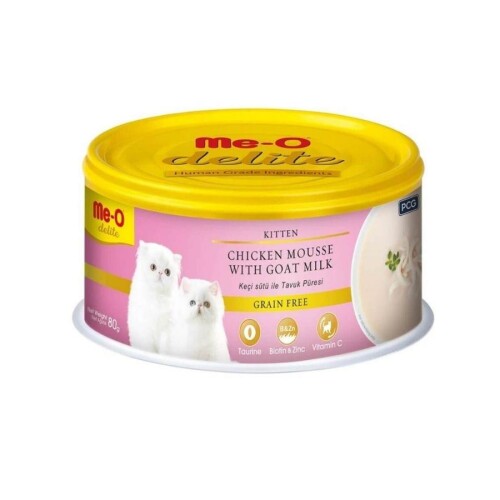 Me-O Delite Püre Keçi Sütlü ve Tavuklu Yavru Kedi Konservesi 80 Gr - 1