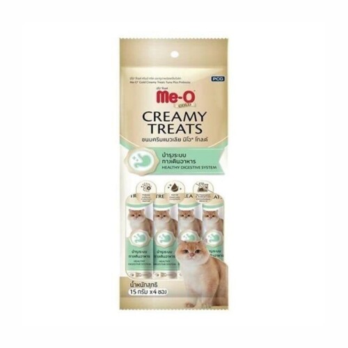 Me-O Gold Creamy Ton Balığı ve Prebiyotikli Yetişkin Kedi Ödülü 4x15 Gr - 1