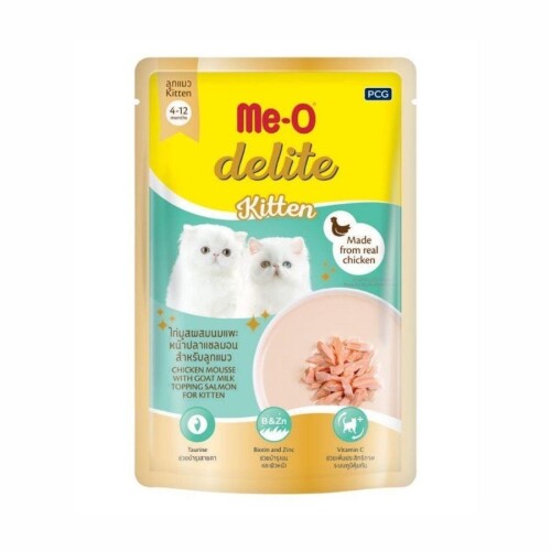Me-O Pouch Delite Tavuklu, Somonlu ve Keçi Sütlü Yavru Kedi Konservesi 70 Gr - 1
