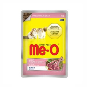 Me-O Pouch Soslu Kuzu Etli Yavru Kedi Konservesi 80 Gr - Me-O