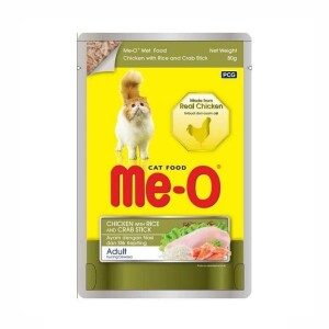 Me-O Pouch Tavuk, Pirinç ve Yengeçli Yetişkin Kedi Konservesi 80 Gr - Me-O