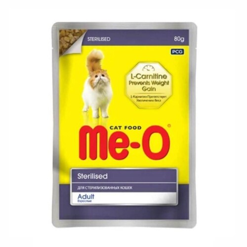 Me-O Pouch Tavuklu Kısırlaştırılmış Yetişkin Kedi Konservesi 80 Gr - 1