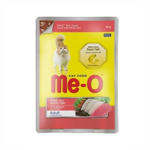 Me-O Pouch Ton Balıklı ve Alabalıklı Yetişkin Kedi Konservesi 80 Gr - 1