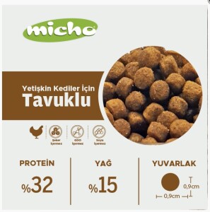 Micho Tavuklu Hamsili Yetişkin Kedi Maması 1,5 kg - 3