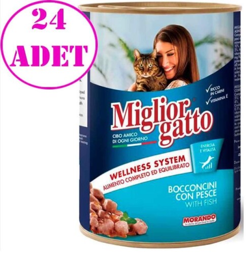 Miglior Gatto Balıklı Konserve Yetişkin Kedi Maması 24 X 405 gr - 1