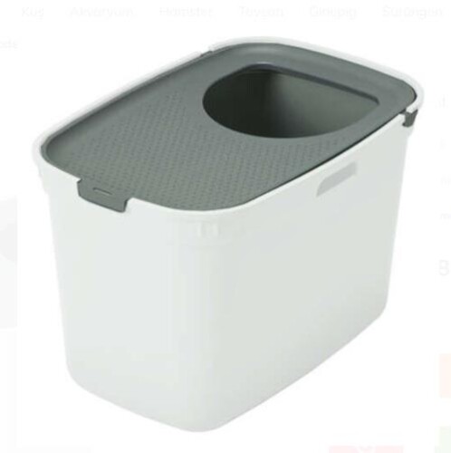 Moderna Top Cat Üstten Girişli Kapalı Kedi Tuvaleti 59 cm Beyaz - 1