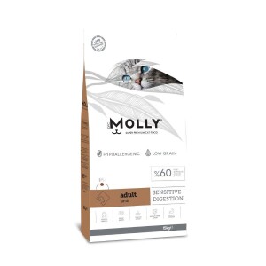 Molly Düşük Tahıllı Hypoallergenic Kuzulu Yetişkin Kedi Maması 15 Kg - Molly