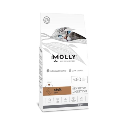 Molly Düşük Tahıllı Hypoallergenic Kuzulu Yetişkin Kedi Maması 2 Kg - 1