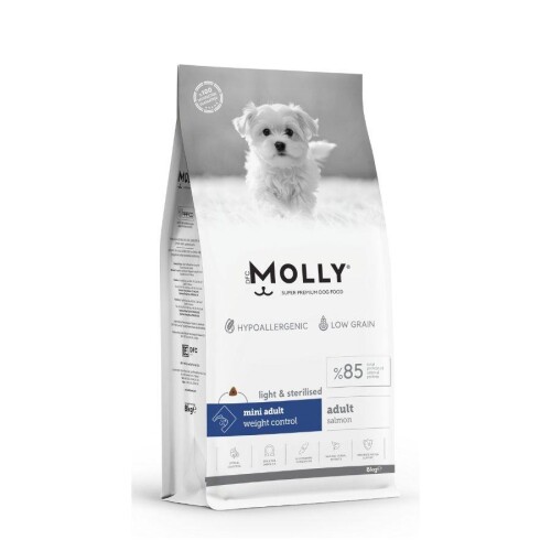 Molly Düşük Tahıllı Hypoallergenic Somonlu Küçük Irk Yetişkin Köpek Maması 8 Kg - 1