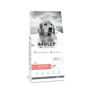 Molly Düşük Tahıllı Hypoallergenic Somonlu Orta ve Büyük Irk Yetişkin Köpek Maması 15 Kg - Molly