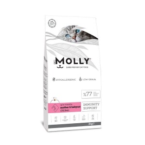Molly Düşük Tahıllı Hypoallergenic Tavuklu Anne ve Yavru Kedi Maması 2 Kg - Molly