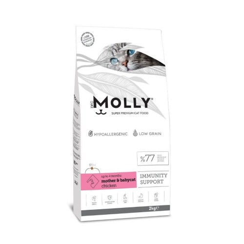 Molly Düşük Tahıllı Hypoallergenic Tavuklu Anne ve Yavru Kedi Maması 2 Kg - 1