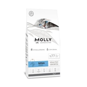 Molly Düşük Tahıllı Hypoallergenic Tavuklu Yavru Kedi Maması 10 Kg - Molly