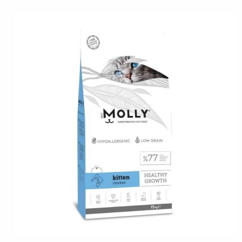 Molly Düşük Tahıllı Hypoallergenic Tavuklu Yavru Kedi Maması 15 Kg - 1
