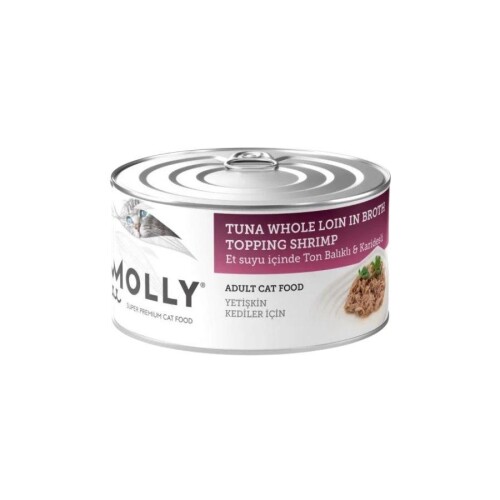 Molly Et Suyu İçinde Ton Balıklı ve Karidesli Tahılsız Yetişkin Kedi Konservesi 85 gr - 1