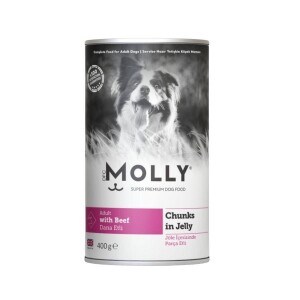 Molly Jöle İçinde Parça Biftekli Yetişkin Köpek Konservesi 400gr - Molly