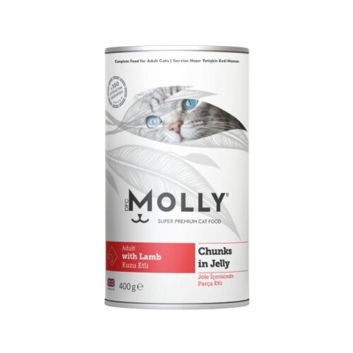 Molly Jöle İçinde Parça Kuzu Etli Yetişkin Kedi Konservesi 400 Gr - 1