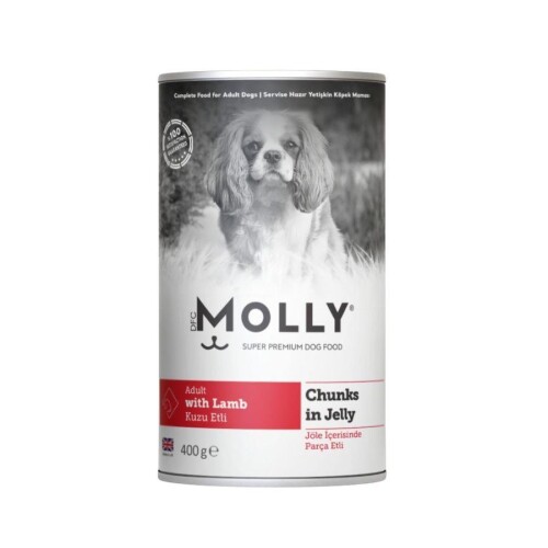 Molly Jöle İçinde Parça Kuzu Etli Yetişkin Köpek Konservesi 400 Gr - 1