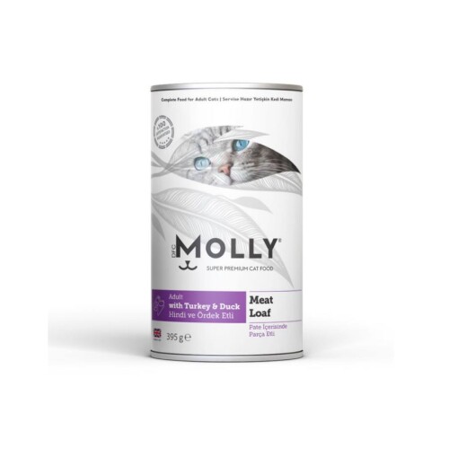 Molly Parça Hindi ve Ördek Etli Ezme Yetişkin Kedi Konservesi 395 Gr - 1
