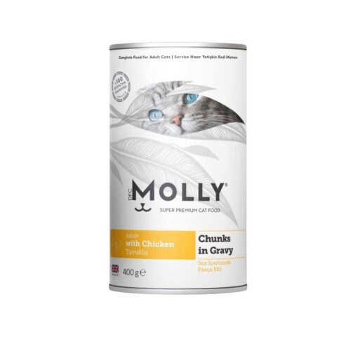 Molly Sos İçinde Parça Tavuklu Yetişkin Kedi Konservesi 400 Gr - 1