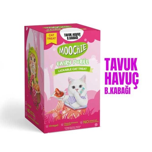 Moochie Creamy Tavuk Havuç ve Balkabaklı Sıvı Krema Kedi Ödülü 30x15 gr - 1