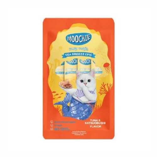 Moochie Creamy Ton Balıklı ve Katsuobushili Sıvı Krema Kedi Ödülü 5x15 gr - 1