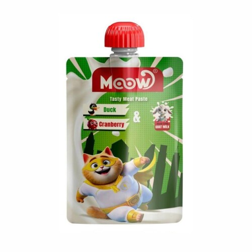 Moow Taze Ördekli Kızılcıklı ve Keçi Sütlü Kedi Et Ezmesi 90 gr - 1