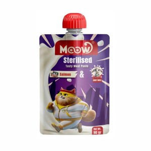 Moow Taze Somonlu ve Keçi Sütlü Kısırlaştırılmış Kedi Et Ezmesi 90 gr - Moow