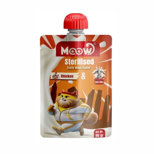 Moow Taze Tavuklu ve Keçi Sütlü Kısırlaştırılmış Kedi Et Ezmesi 90 gr - 1