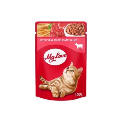 My Love Sos İçinde Dana Etli Pouch Kedi Maması 100 gr - 1