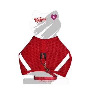 Natura Air Net Kedi Göğüs Tasması L Kırmızı - Natura