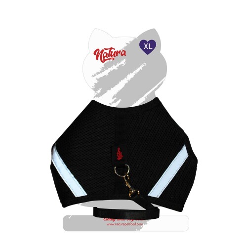 Natura Air Net Kedi Göğüs Tasması XL Siyah - 1