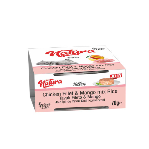 Natura Tavuk Fileto ve Mangolu Yavru Kedi Konservesi 70 gr - 1