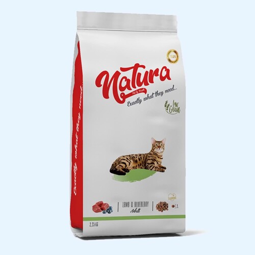 Natura Premium Kuzu Etli Yaban Mersinli Düşük Tahıllı Yetişkin Kedi Maması 2,25 kg - 1