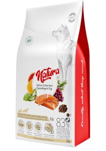 Natura Premium Somonlu Aloe Veralı Düşük Tahıllı Yetişkin Köpek Maması 12 kg - 1