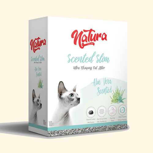 Natura Scented Slim Aloe Vera Kokulu Topaklaşan Kedi Kumu 10 lt - 1
