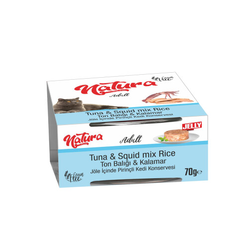 Natura Ton Balıklı Kalamarlı Yetişkin Kedi Konservesi 70 gr - 1