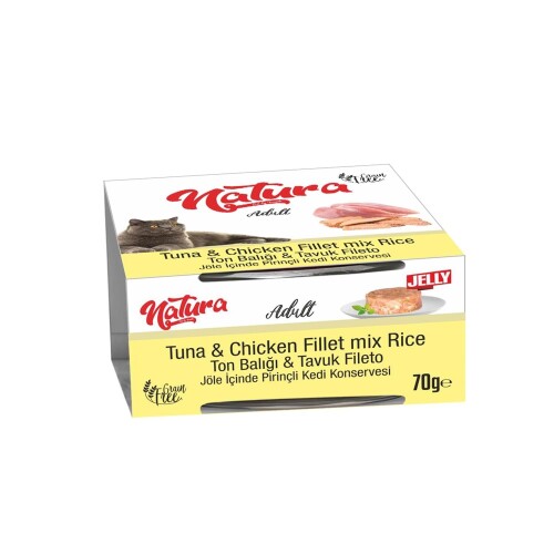 Natura Ton ve Tavuk Etli Yetişkin Kedi Konservesi 70 gr - 1