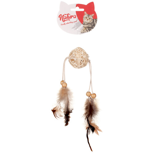 Natura Uzun Tüylü Bambu Top Kedi Oyuncak 25 cm - 1