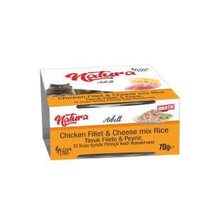 Natura Tavuk Fileto ve Peynirli Yetişkin Kedi Konservesi 70 gr - Natura