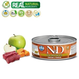 N&D Balkabaklı Tahılsız Geyik Etli Yetişkin Kedi Konservesi 80 gr - N&D