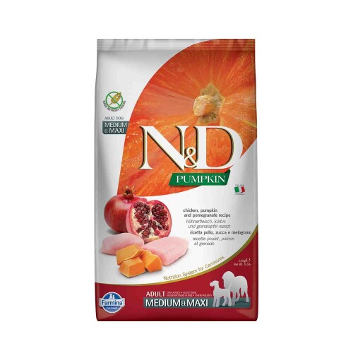 N&D Balkabaklı Tavuklu Orta ve Büyük Irk Yetişkin Köpek Maması 2,5 kg - 1
